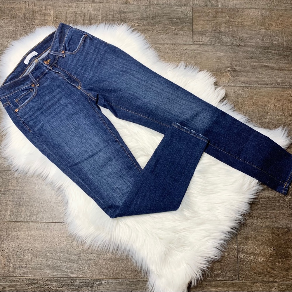 LOFT Skinny Crop Denim Jeans Size Mid Wash 26